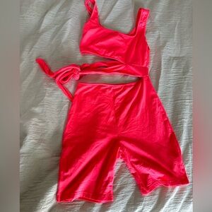 Vibrant pink athletic romper